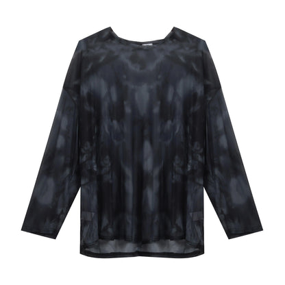 Women’s Tie-Dye Long Sleeve T-Shirt – Loose Minimalist Harajuku Top
