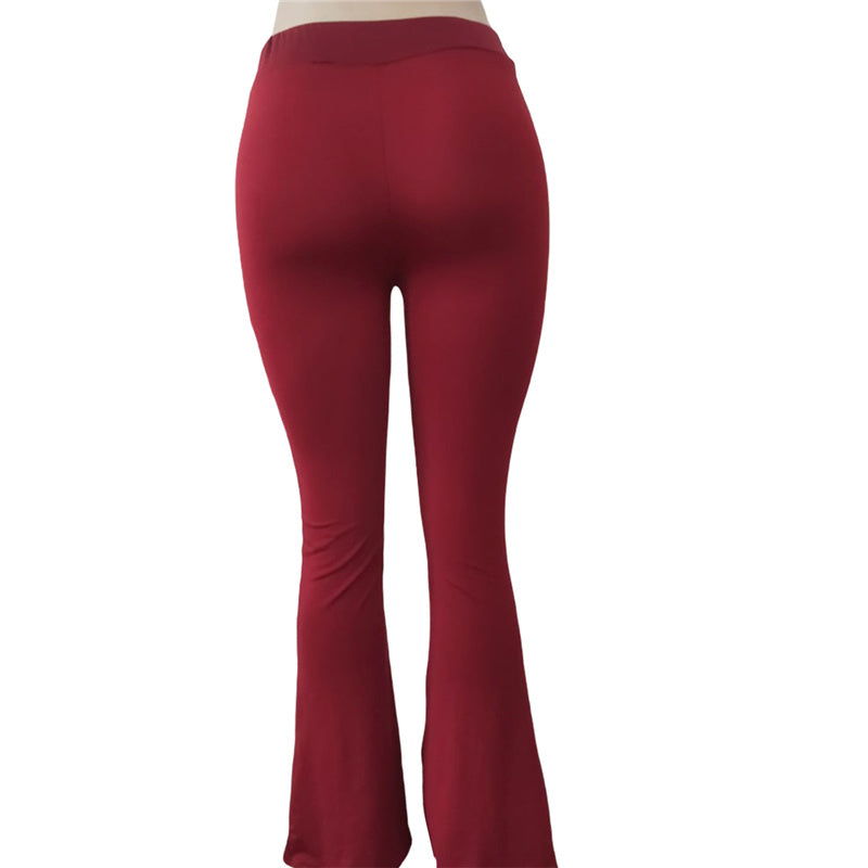 High Waist Flare Pants – Casual Slim Fit Slit Trousers