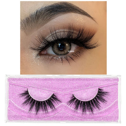 3D Mink Lashes – Fluffy Crisscross Wispy Strip Lashes 1 Hard Box