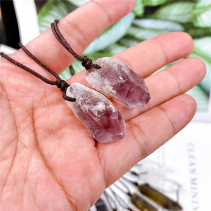Natural Crystal Point Ornaments – Amethyst & Citrine Healing Stones