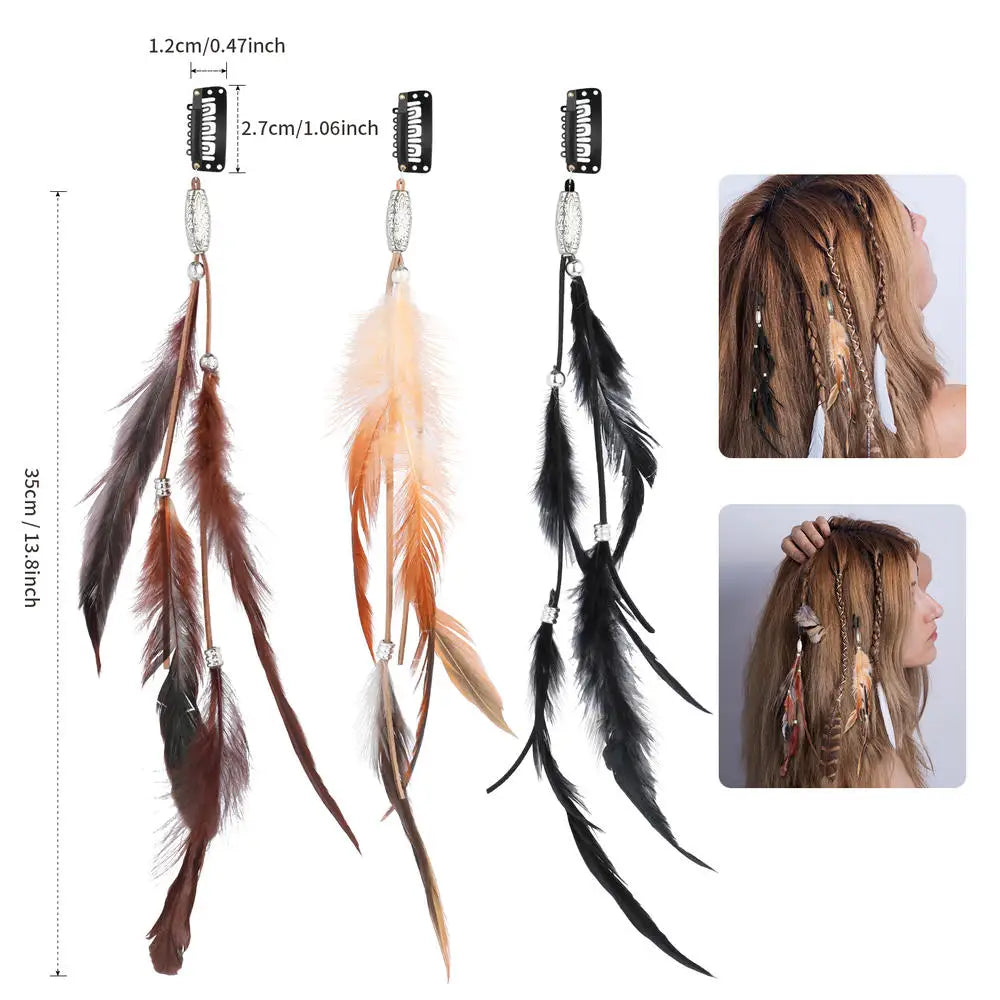 Bohemian Feather Headband – Tribal Weaving Hair Accessory