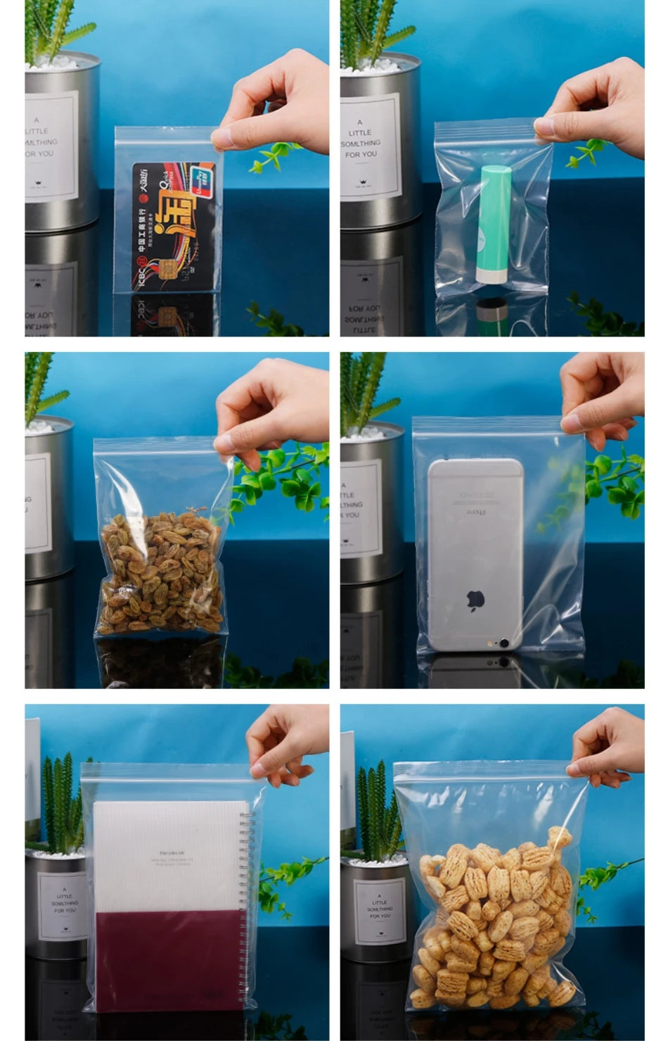 100pcs Transparent Ziplock Bags
