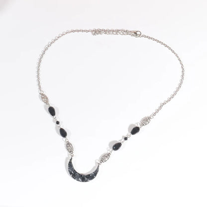 Vintage Moon Head Chain – Beaded Hair Jewelry Crown for Women