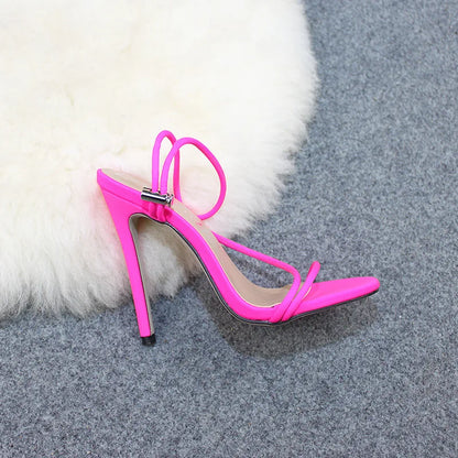 Stretch Fit Round Toe High Heel Sandals (12CM)