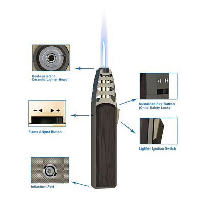 Big Jet Flame Torch Lighter – Adjustable Turbo BBQ, Kitchen, and Cigar Torch