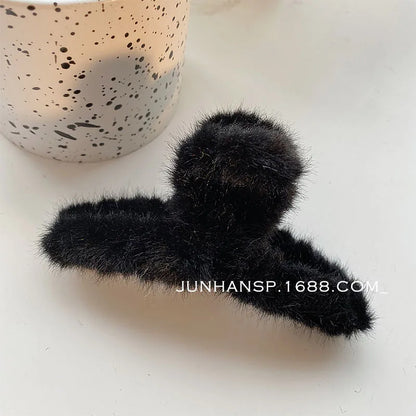 Sweet Flannel French Hair Clip – Black Large Ponytail Catch Claw