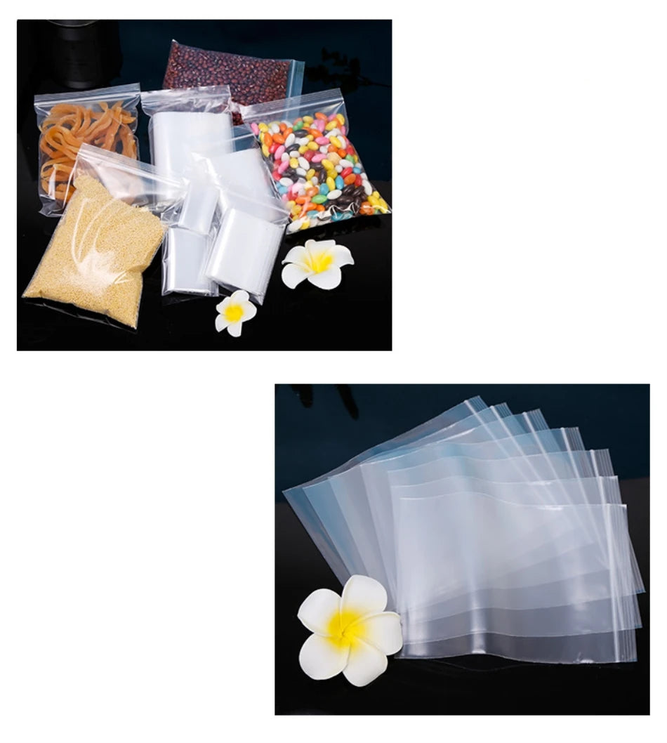100pcs Transparent Ziplock Bags