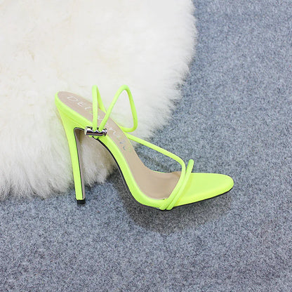 Stretch Fit Round Toe High Heel Sandals (12CM)