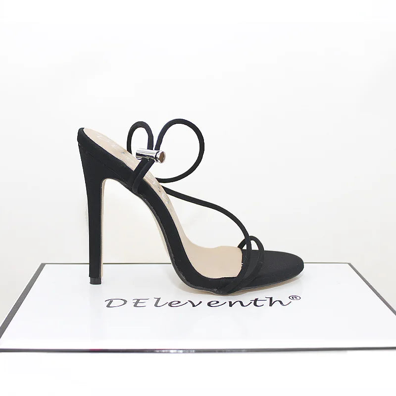 Stretch Fit Round Toe High Heel Sandals (12CM)