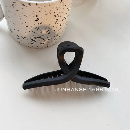 Sweet Flannel French Hair Clip – Black Large Ponytail Catch Claw