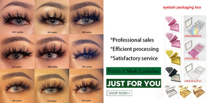 3D Mink Lashes – Fluffy Crisscross Wispy Strip Lashes 1 Hard Box