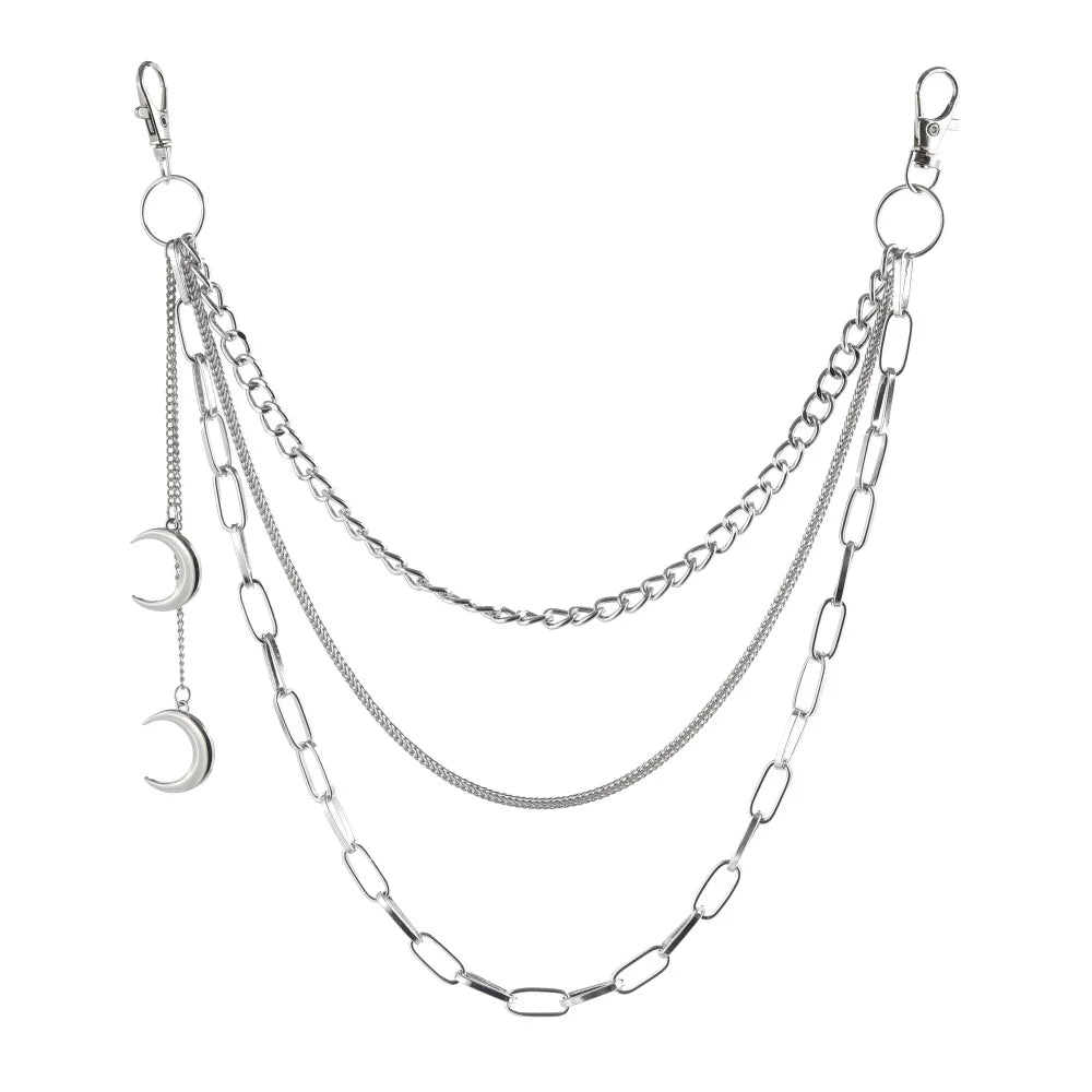 Moon Chain Pants Accessory – Gothic E-Girl/E-Boy Belt Keychain