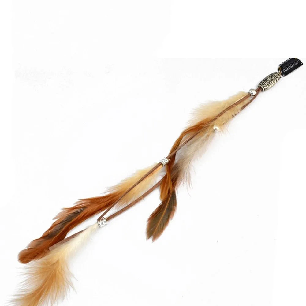 Bohemian Feather Headband – Tribal Weaving Hair Accessory