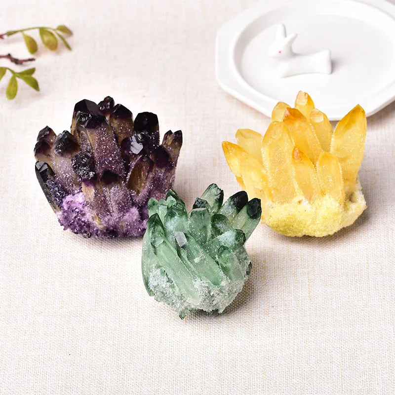 Natural Crystal Cluster – Amethyst & Quartz Mineral Healing Stone