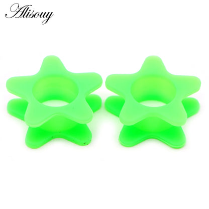 Star Hollow Silicone Ear Tunnels & Plugs Set
