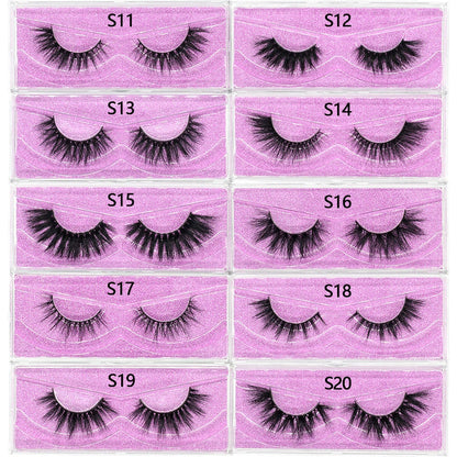 3D Mink Lashes – Fluffy Crisscross Wispy Strip Lashes 10 Soft Box