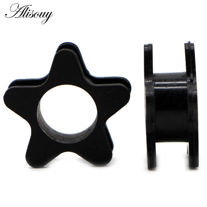 Star Hollow Silicone Ear Tunnels & Plugs Set