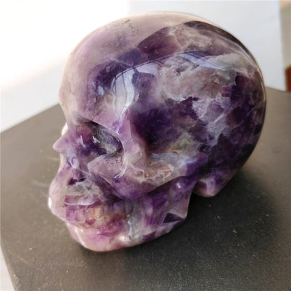 Natural Dream Amethyst Skull – Hand-Carved Crystal Ornament (1KG)