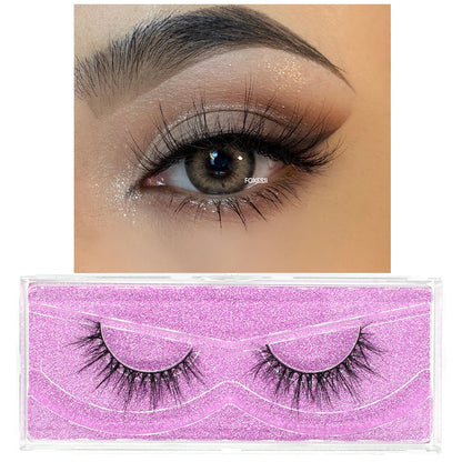 3D Mink Lashes – Fluffy Crisscross Wispy Strip Lashes 1 Hard Box