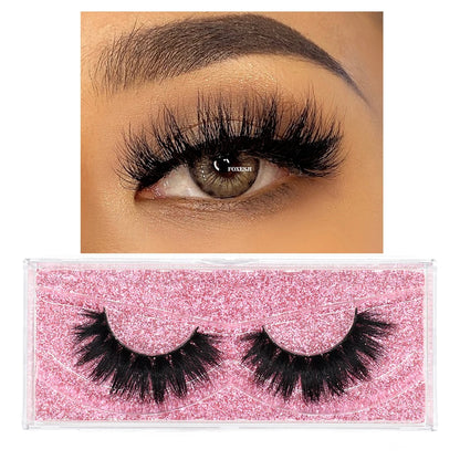 3D Mink Lashes – Fluffy Crisscross Wispy Strip Lashes 1 Hard Box