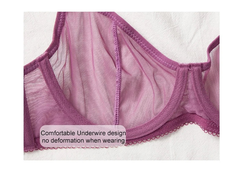 Mesh Transparent Lingerie Set – Seamless Bralette & Panty 2-Piece