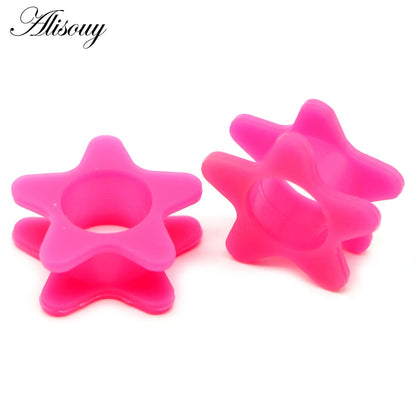 Star Hollow Silicone Ear Tunnels & Plugs Set