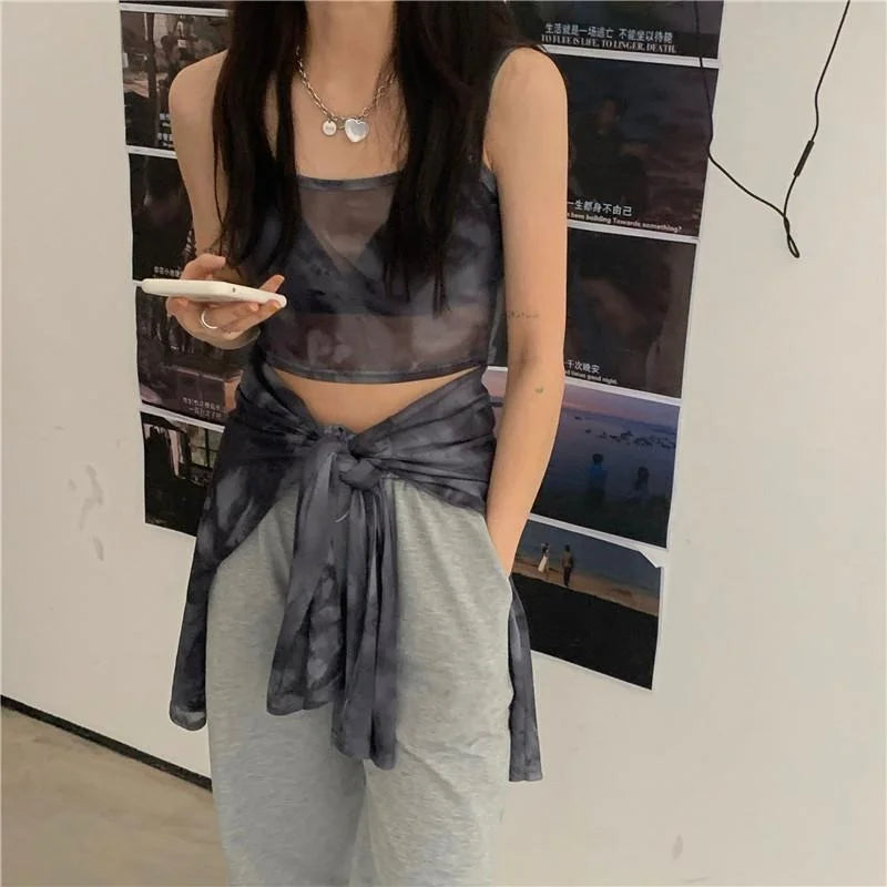 Women’s Tie-Dye Long Sleeve T-Shirt – Loose Minimalist Harajuku Top