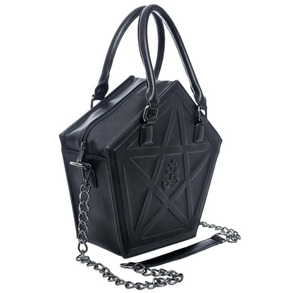Gothic Pentagram Chain Shoulder Bag – Dark Star PU Leather Handbag