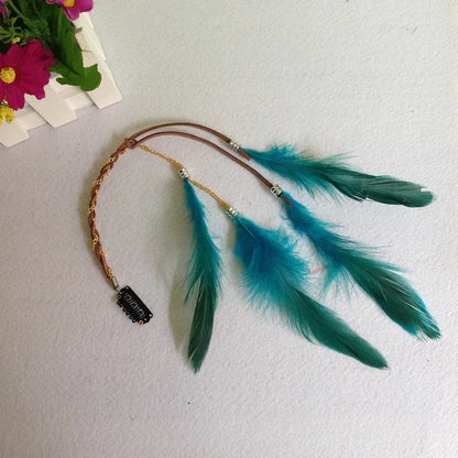 Bohemian Feather Headband – Tribal Weaving Hair Accessory