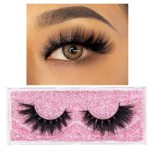 3D Mink Lashes – Fluffy Crisscross Wispy Strip Lashes 1 Hard Box