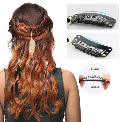 Bohemian Feather Headband – Tribal Weaving Hair Accessory