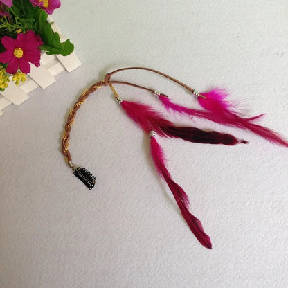 Bohemian Feather Headband – Tribal Weaving Hair Accessory