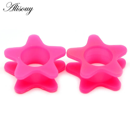 Star Hollow Silicone Ear Tunnels & Plugs Set