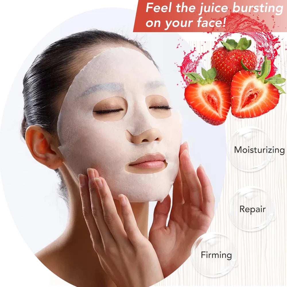 Whitening & Moisturizing Facial Mask – Vitamin C & Hyaluronic Acid Hydration Treatment 💧✨
