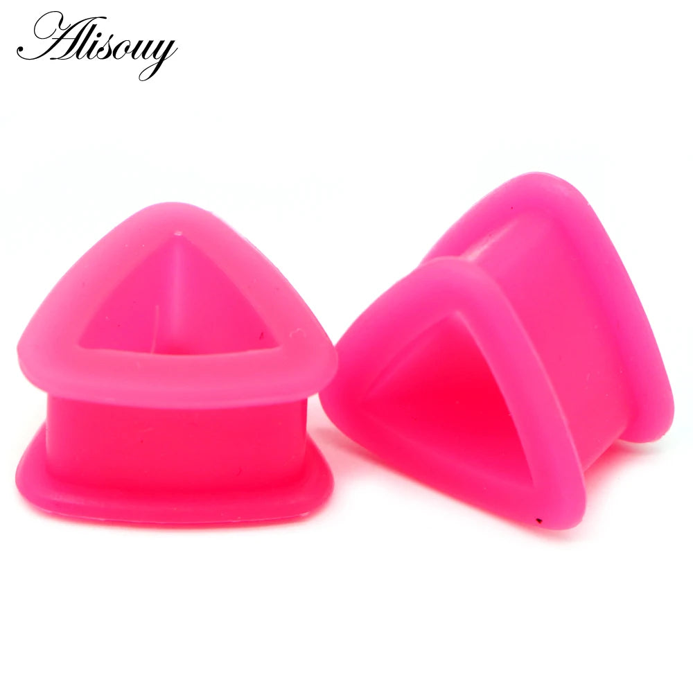 Triangle Silicone Ear Tunnels & Plugs Set