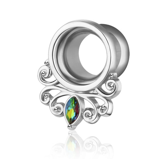 2pcs Stainless Steel Screw Ear Tunnel Plugs – Multi-Style Body Jewelry