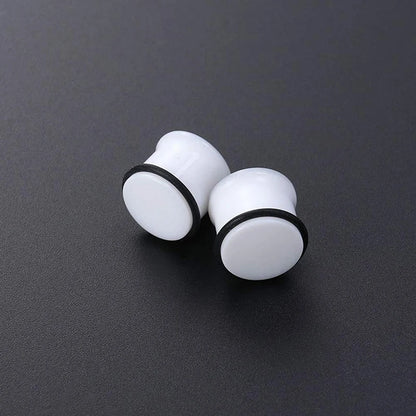 Glow-in-the-Dark Skull Ear Tunnels – Luminous Acrylic Gauges (2pcs)