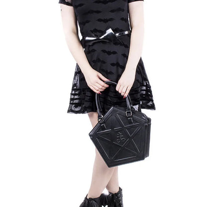 Gothic Pentagram Chain Shoulder Bag – Dark Star PU Leather Handbag