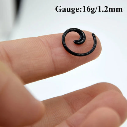 Black & White Acrylic Spiral Ear Gauges – Taper Stretching Plugs (2PCS)