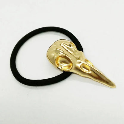 Punk Gothic Crow Skull Hairband – Metal Elastic Hair Tie