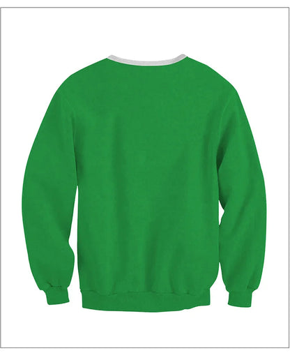 Ugly Christmas Sweater – Funny Santa & Elf Holiday Print Pullover