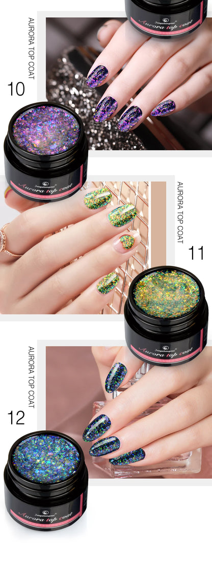 Aurora Gel Nail Polish (5g) – Shimmer Top Coat, Long-Lasting Hybrid UV/LED Soak-Off Gel