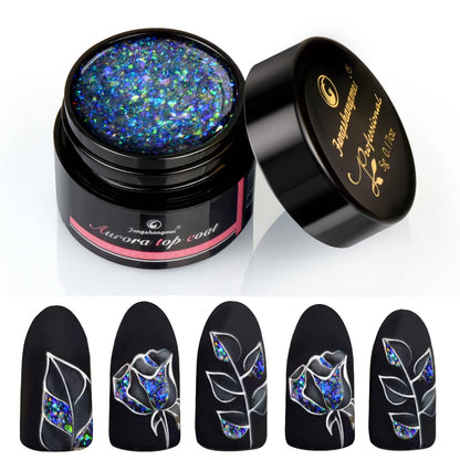 Aurora Gel Nail Polish (5g) – Shimmer Top Coat, Long-Lasting Hybrid UV/LED Soak-Off Gel