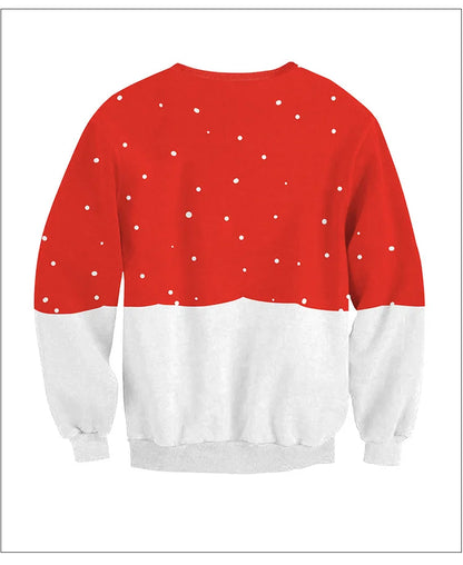 Ugly Christmas Sweater – Funny Santa & Elf Holiday Print Pullover
