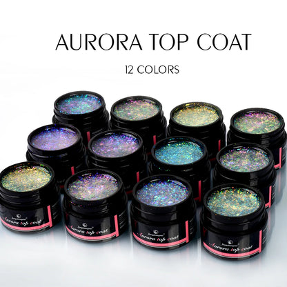 Aurora Gel Nail Polish (5g) – Shimmer Top Coat, Long-Lasting Hybrid UV/LED Soak-Off Gel