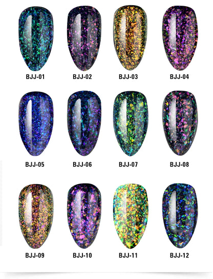Aurora Gel Nail Polish (5g) – Shimmer Top Coat, Long-Lasting Hybrid UV/LED Soak-Off Gel