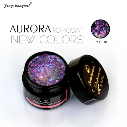 Aurora Gel Nail Polish (5g) – Shimmer Top Coat, Long-Lasting Hybrid UV/LED Soak-Off Gel
