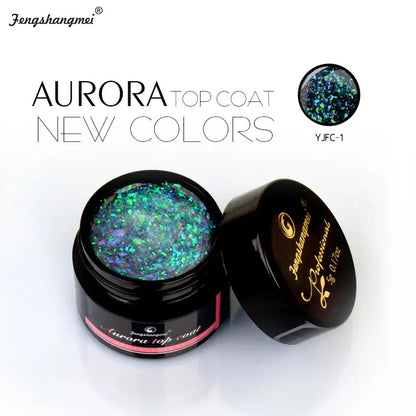 Aurora Gel Nail Polish (5g) – Shimmer Top Coat, Long-Lasting Hybrid UV/LED Soak-Off Gel