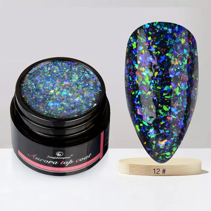 Aurora Gel Nail Polish (5g) – Shimmer Top Coat, Long-Lasting Hybrid UV/LED Soak-Off Gel