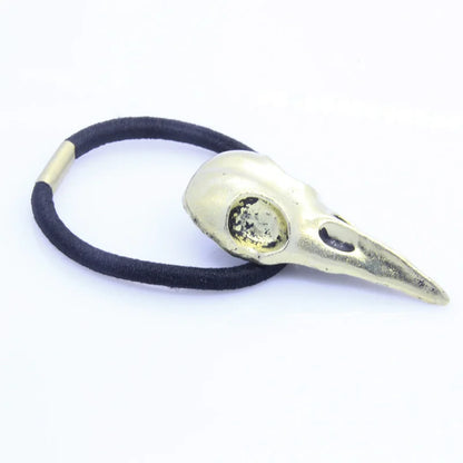 Punk Gothic Crow Skull Hairband – Metal Elastic Hair Tie